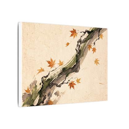 Ink Brushstroke Autumn Canvas Art | Zen Calm Design