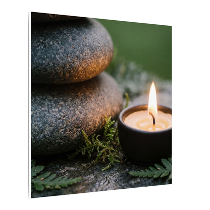 Warm River Stones Canvas Art - Japanese Pattern Japandi