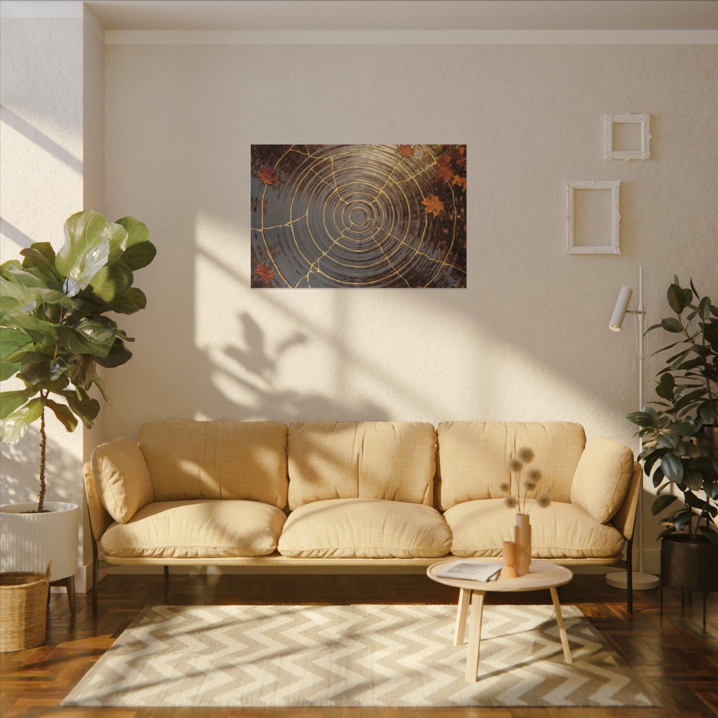 Artful Water Ripple Canvas Art - Gold Vein Kintsugi