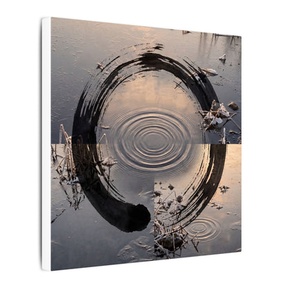 Winter Water Ripple Enso Canvas Art | Tranquil Decor