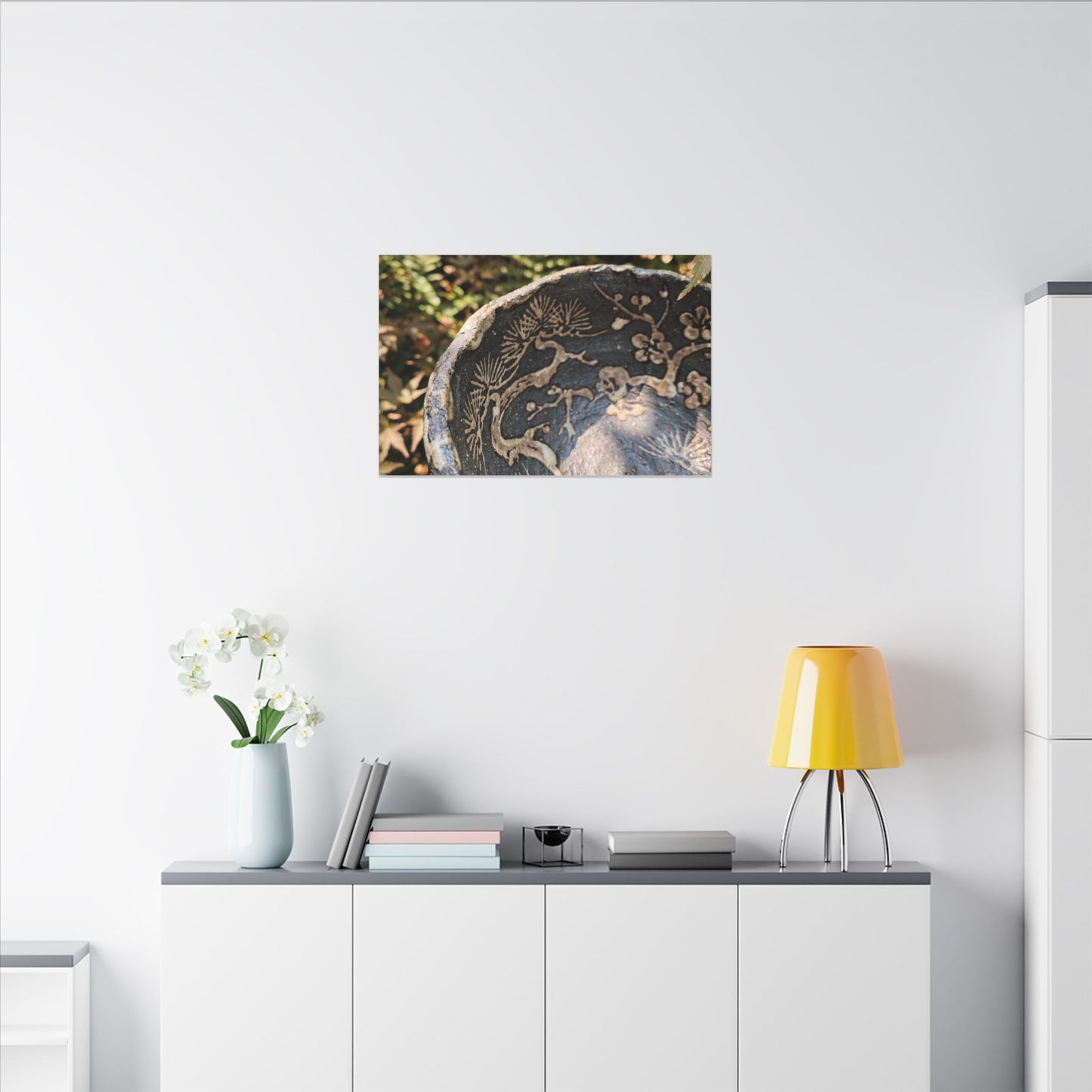 Ceramic Bowl Canvas Art | Summer Japandi Japanese Pattern Art