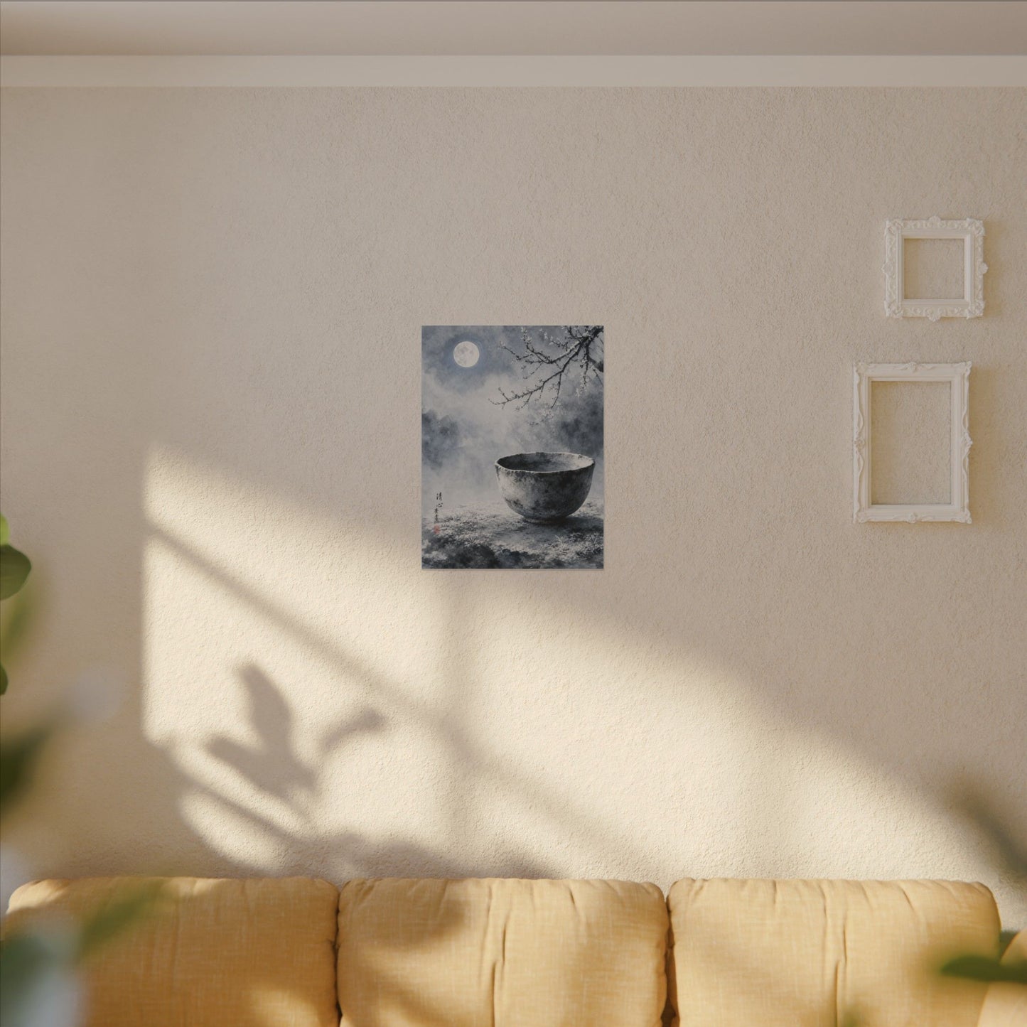 Seijaku Ceramic Bowl Canvas Art - Zen Sumi E