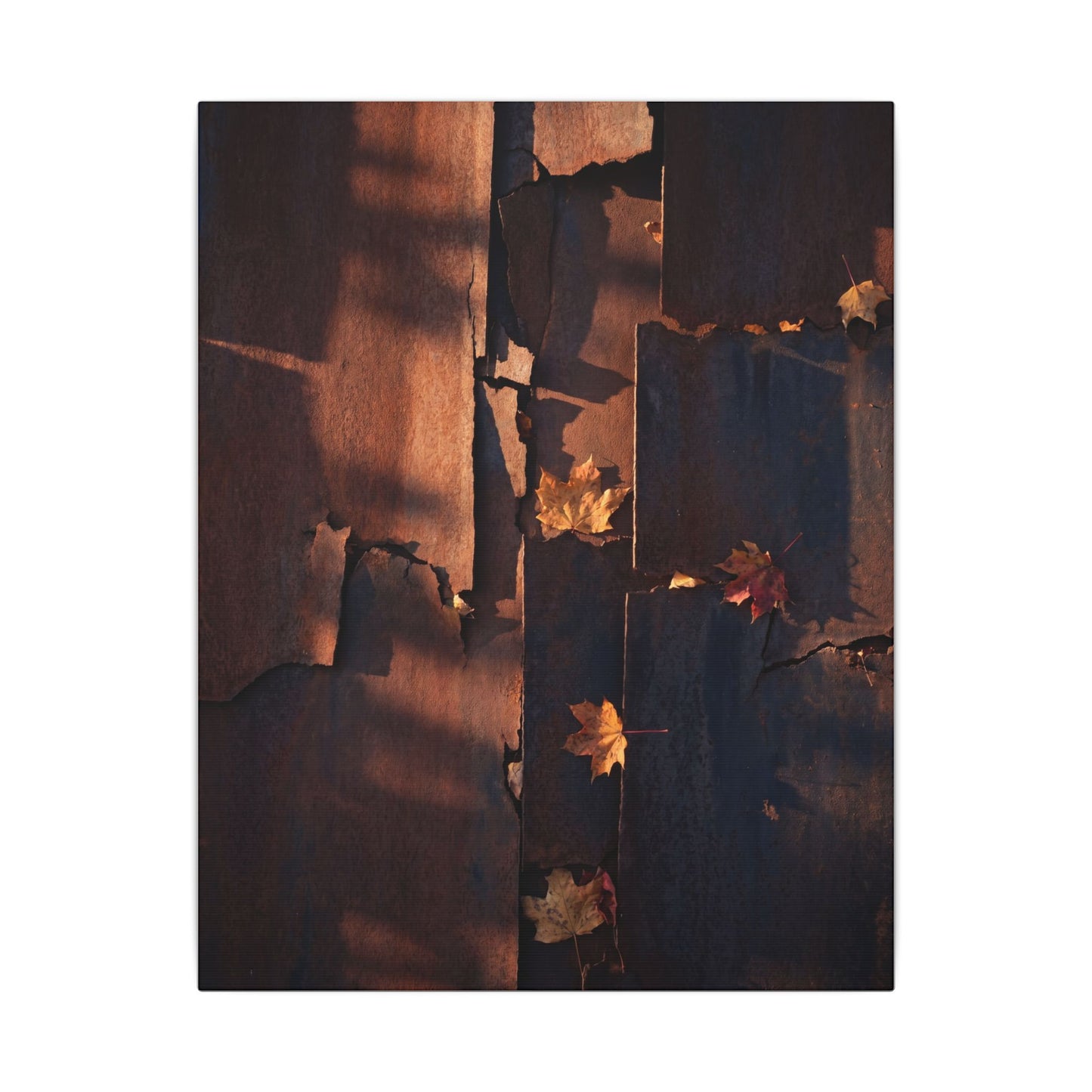 Seijaku Rust Patina Canvas Art - Dark Japandi Shadow Zen