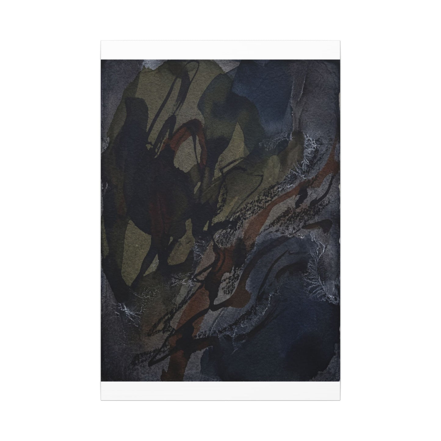 Shadow Play Winter Canvas Art | Dark Japandi Luxurious Design
