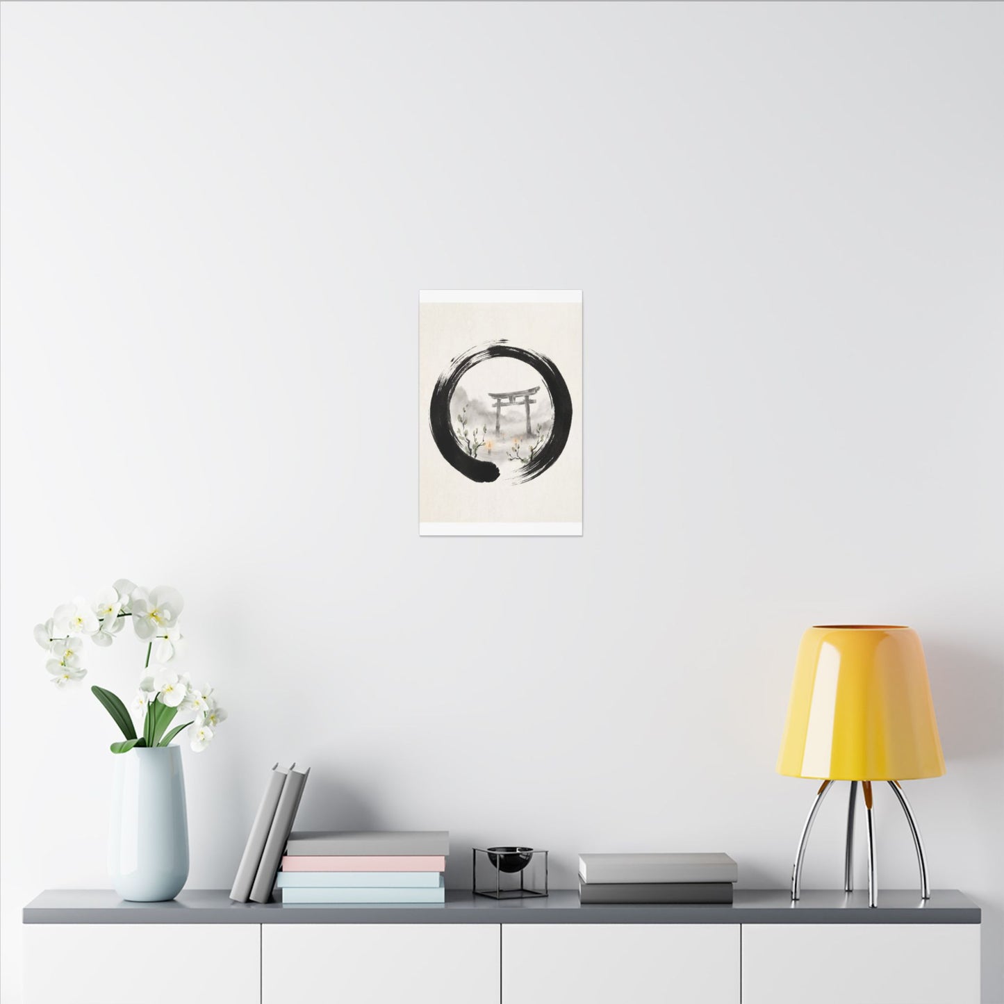 Spring Torii Gate Enso Canvas Art | Tranquil Decor