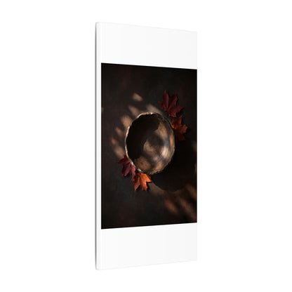 Ceramic Bowl Canvas Art | Autumn Dark Japandi Dark Texture Art
