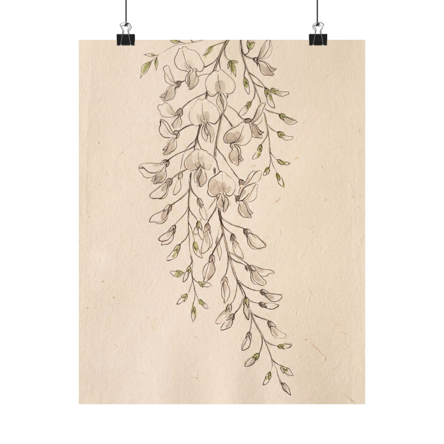 Golden Hour Wisteria Wall Art Print - Japandi Seijaku Art Print