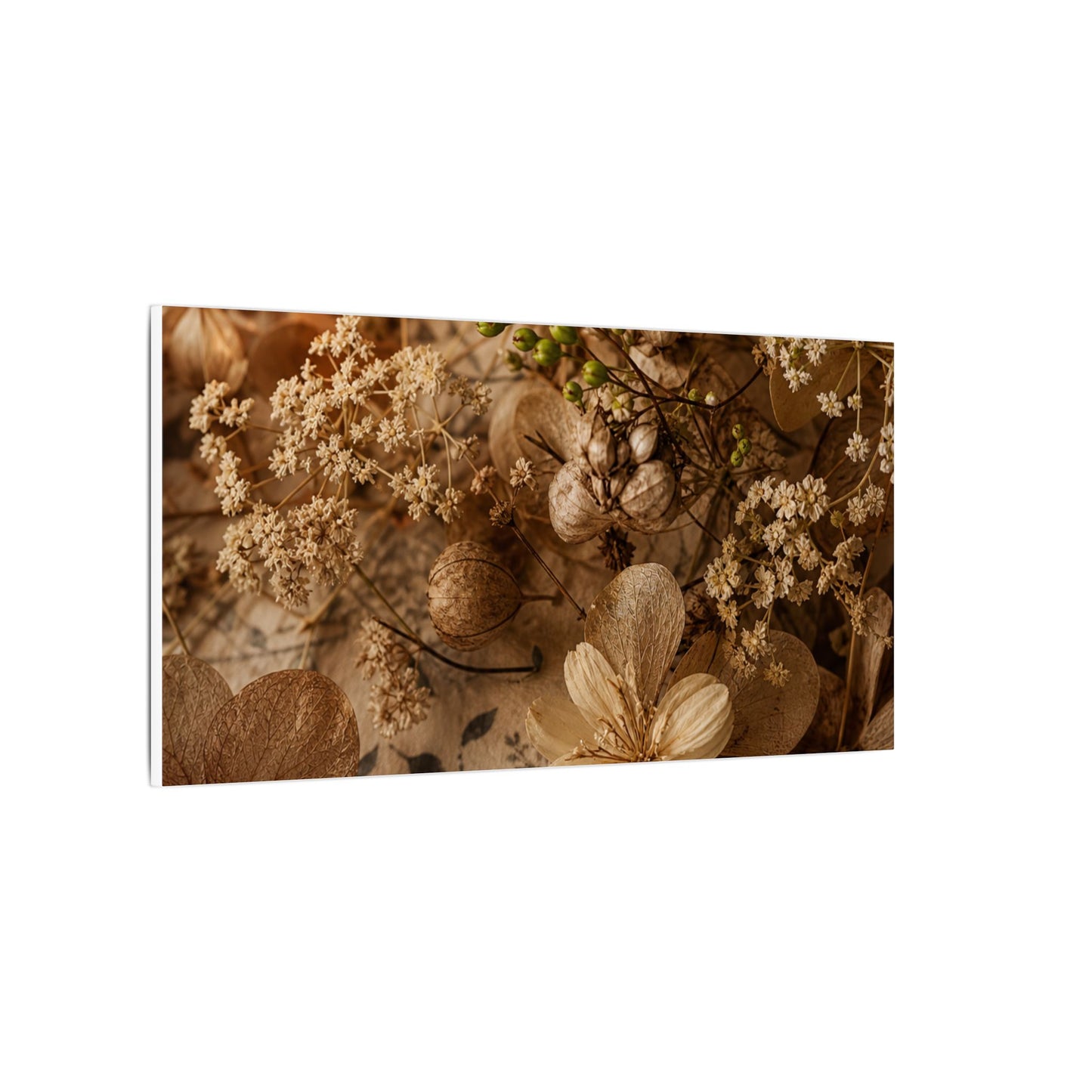 Spring Dried Flowers Japanese Pattern Canvas Art | Earthy Decor