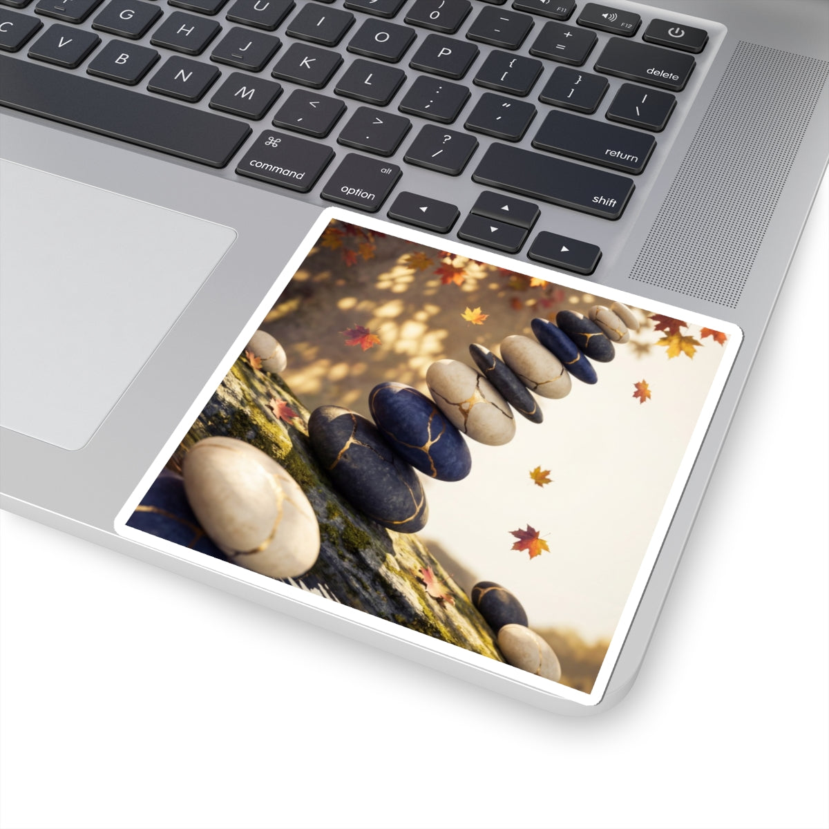 Kintsugi River Stones in Dappled | Gold Vein Sticker Art Print