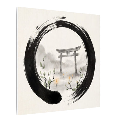 Spring Torii Gate Enso Canvas Art | Tranquil Decor