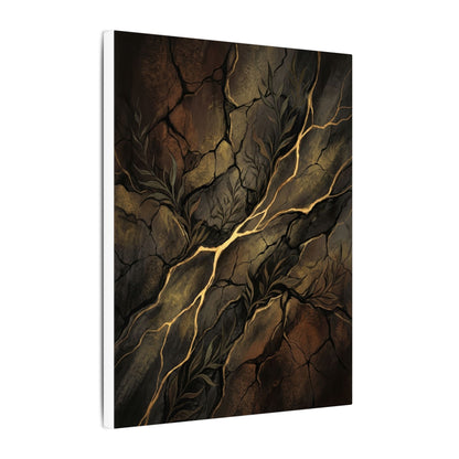 Cracked Earth Charcoal Ink Canvas Art | Bold Dark Japandi Art