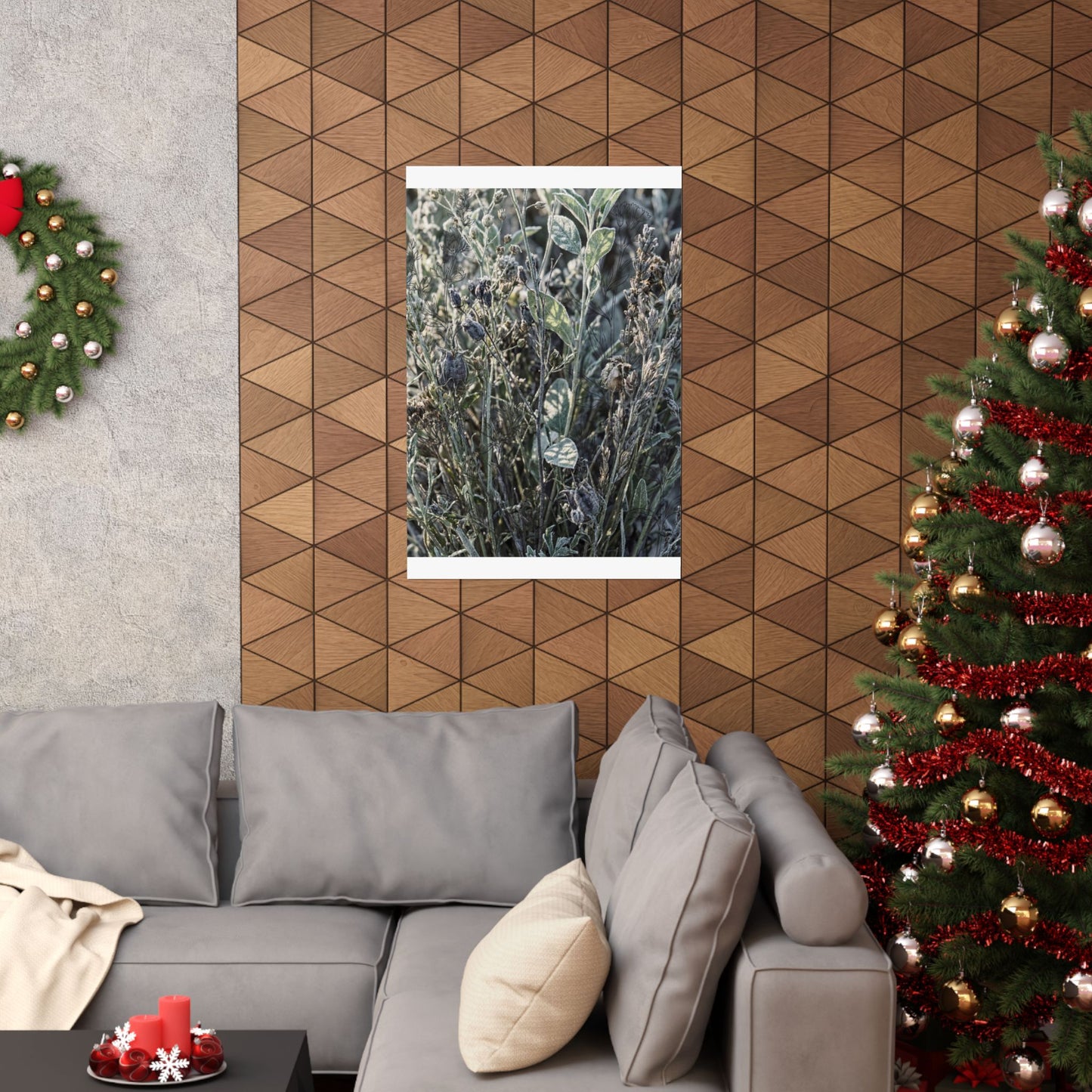 Dried Flowers Winter Wall Art Print | Japandi Neutral Design
