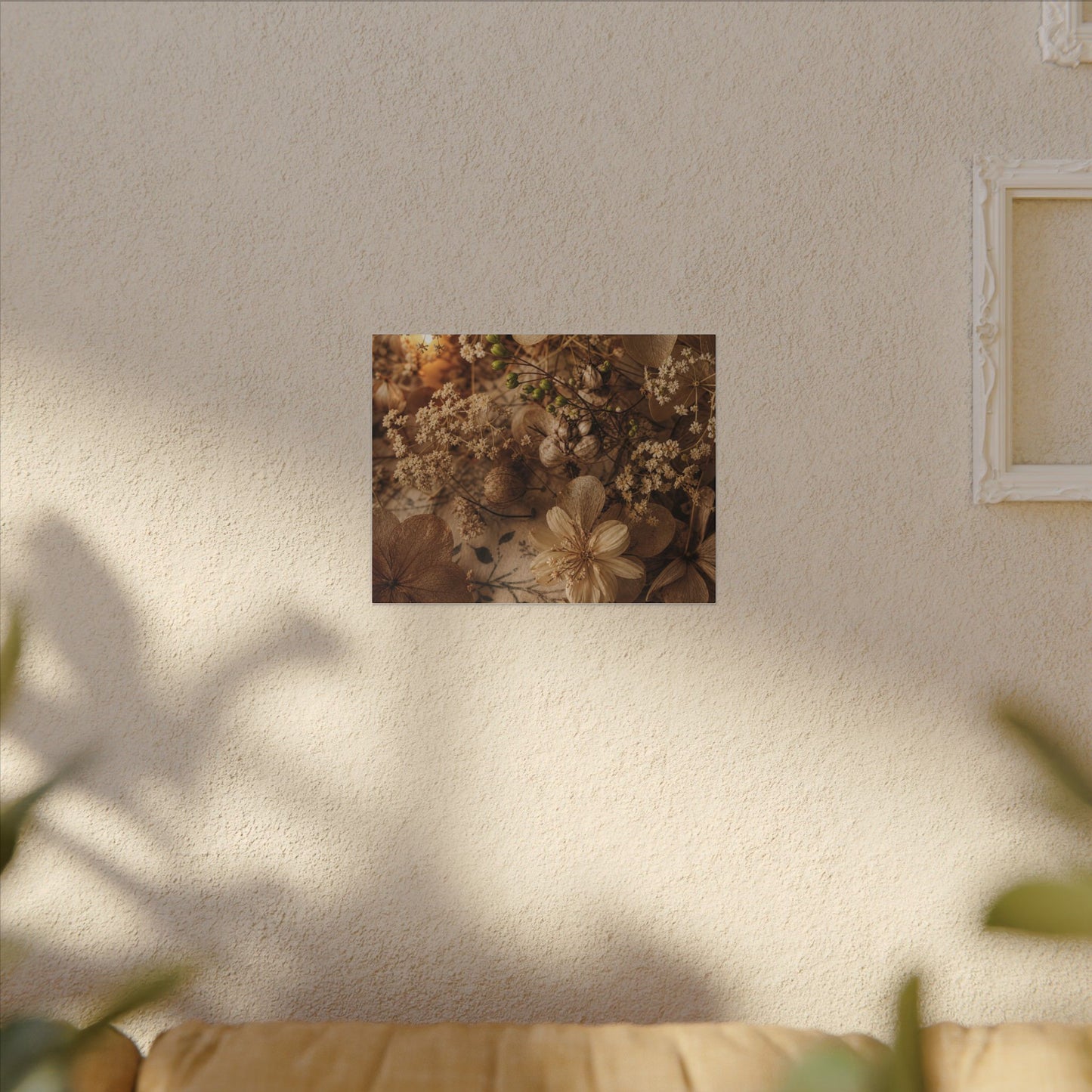 Spring Dried Flowers Japanese Pattern Canvas Art | Earthy Decor