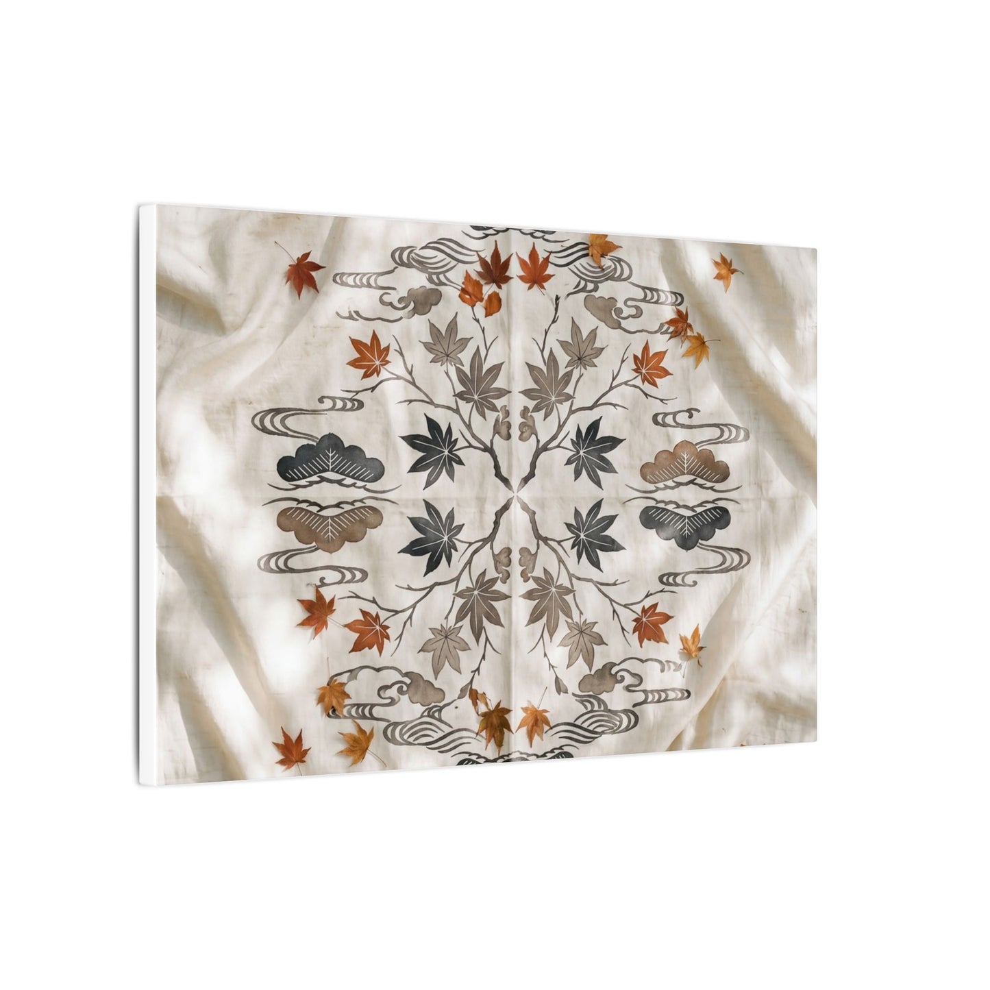 Elegant Silk Drape Canvas Art - Japanese Pattern Japandi