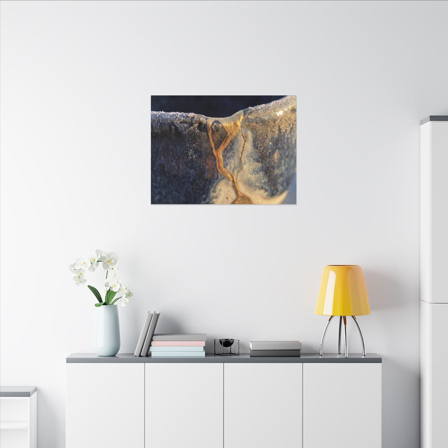 Winter Ceramic Bowl Gold Vein Canvas Art | Healing Decor