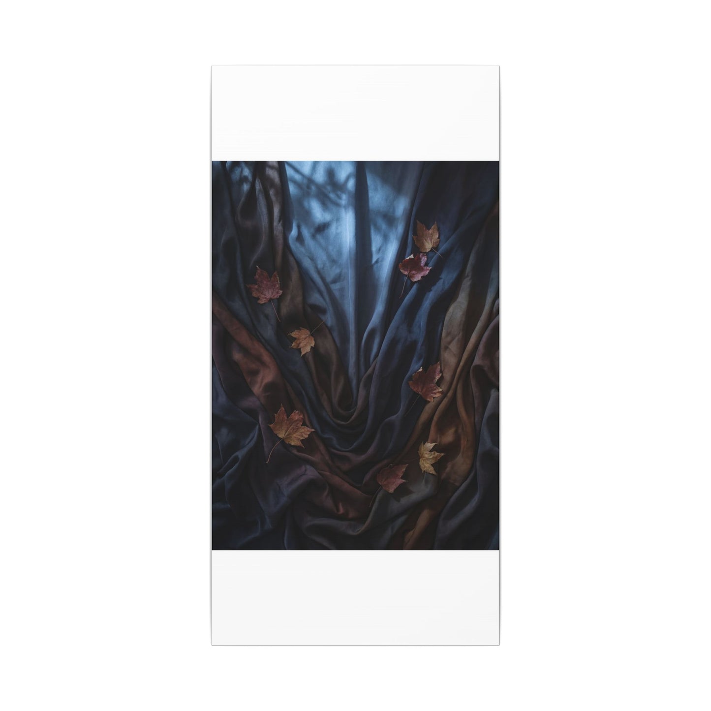 Silk Drape Canvas Art | Autumn Dark Japandi Moody Minimal Art