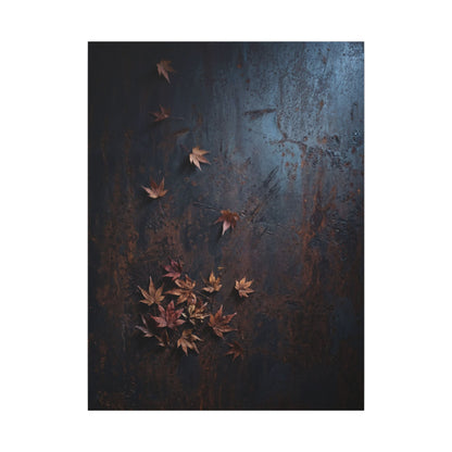Moonlight Rust Patina Canvas Art - Dark Japandi Mono No Aware