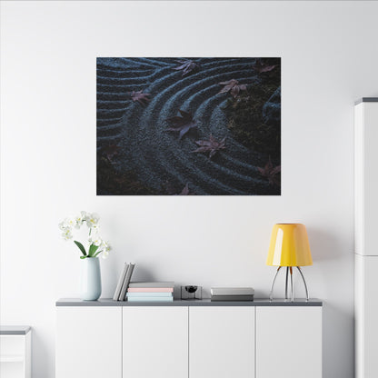 Rock Garden Canvas Art | Autumn Dark Japandi Dark Texture Art