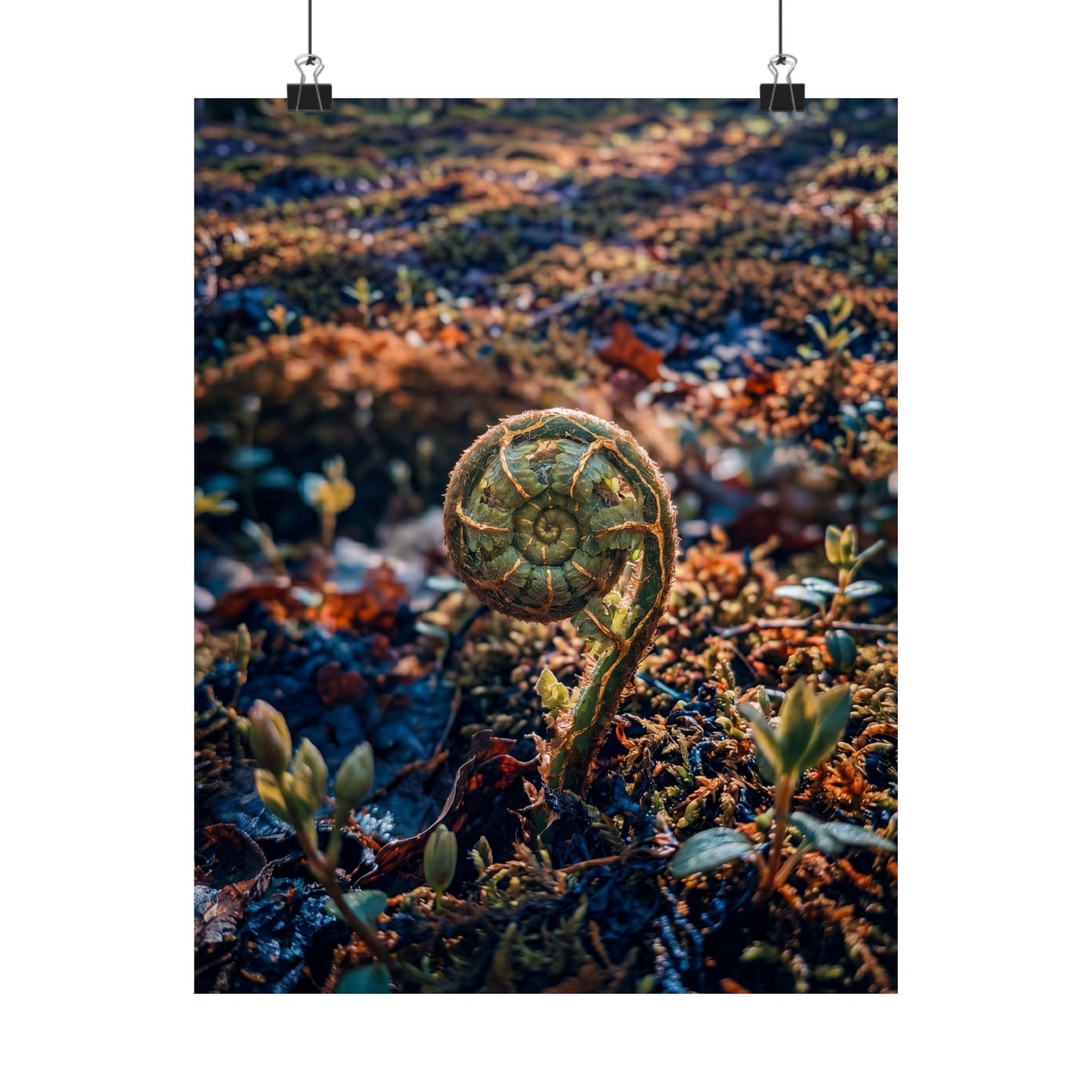 Dappled Fern Unfurling Wall Art Print - Kintsugi Seijaku