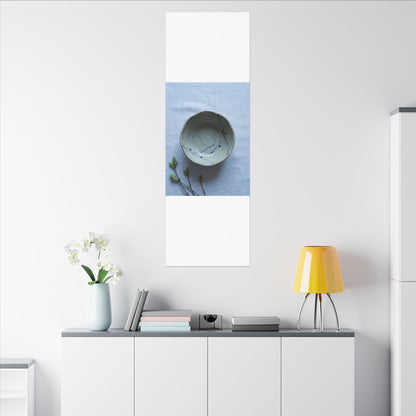 Spring Ceramic Bowl Minimal Line Canvas Art | Warm Decor