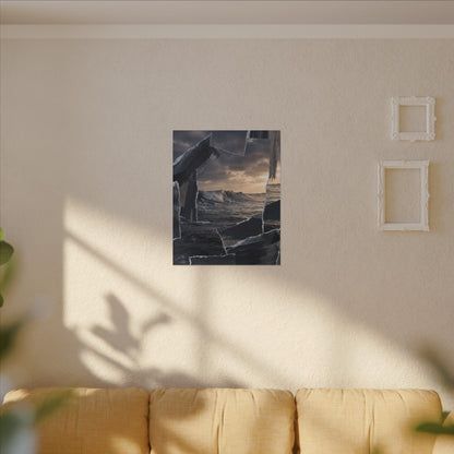 Fukinsei Ocean Wave Canvas Art - Dark Japandi Shadow Zen