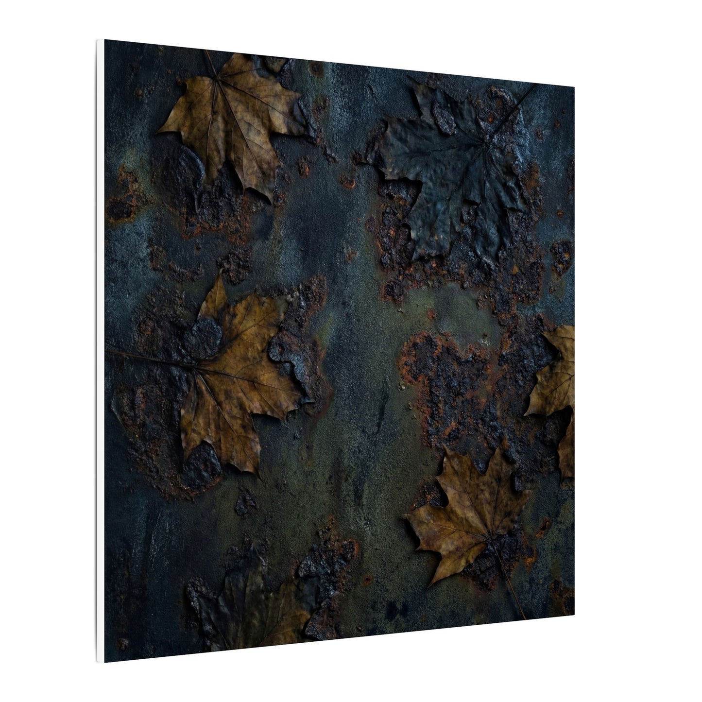 Shibui Rust Patina Canvas Art - Dark Japandi Charcoal Ink