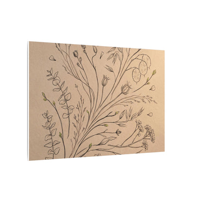 Dried Flowers Canvas Art | Spring Japandi Minimal Line Art