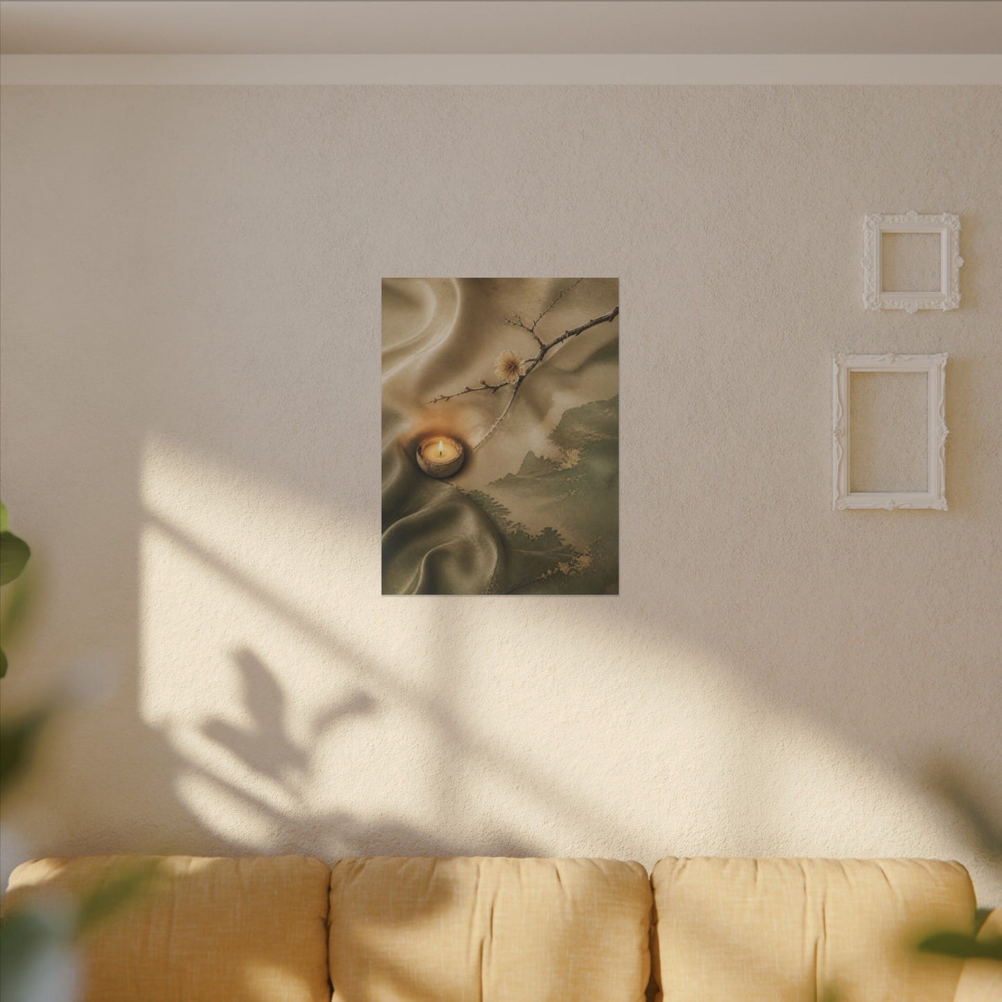Silk Drape Japanese Pattern Canvas Art | Warm Japandi Art