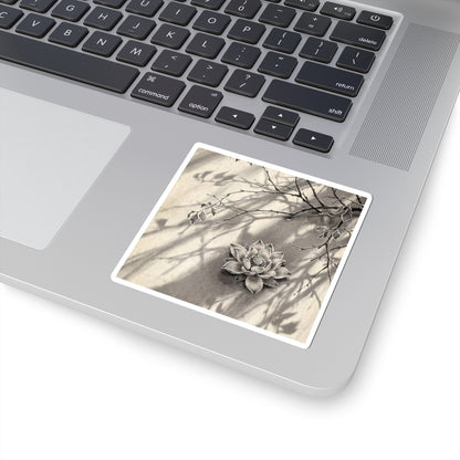 Dappled Lotus Flower Sticker - Zen Shibui Art Print
