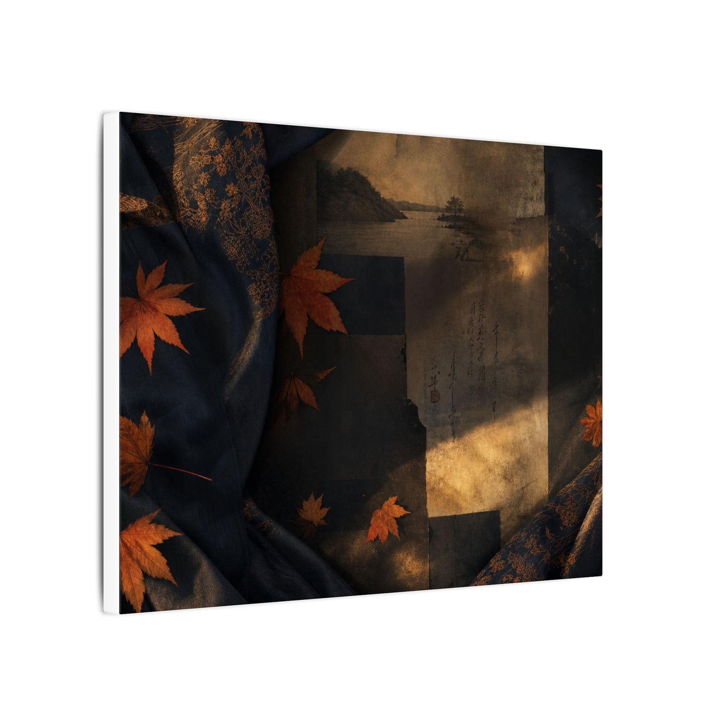 Autumn Silk Drape Shadow Zen Canvas Art | Bold Decor