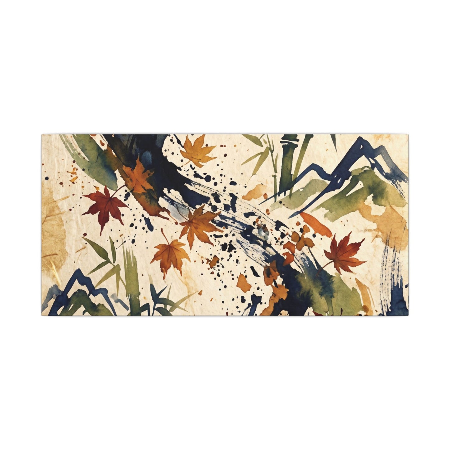 Golden Hour Ink Brushstroke Canvas Art - Zen Shibui