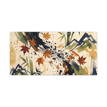 Golden Hour Ink Brushstroke Canvas Art - Zen Shibui