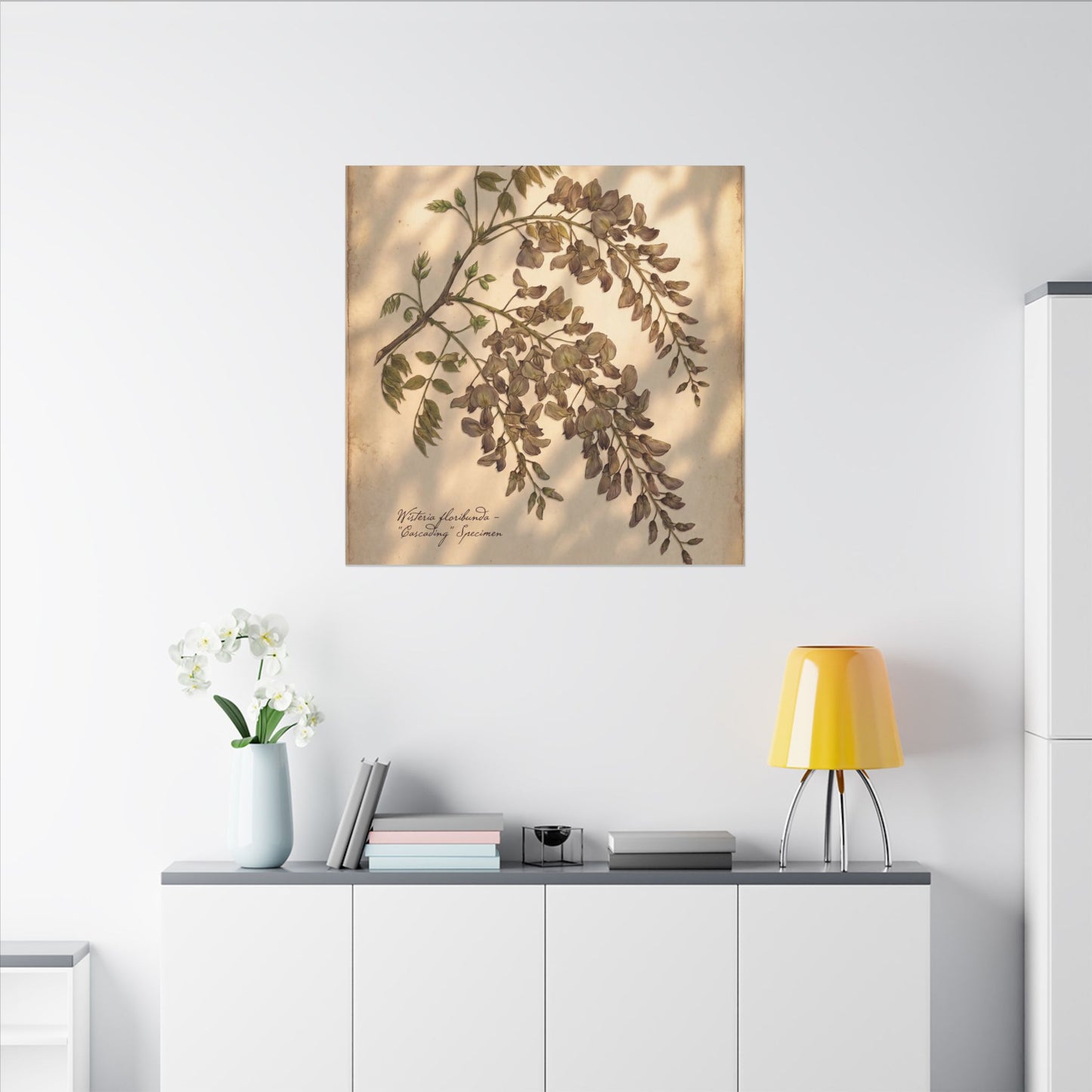 Spring Wisteria Herbarium Canvas Art | Earthy Decor