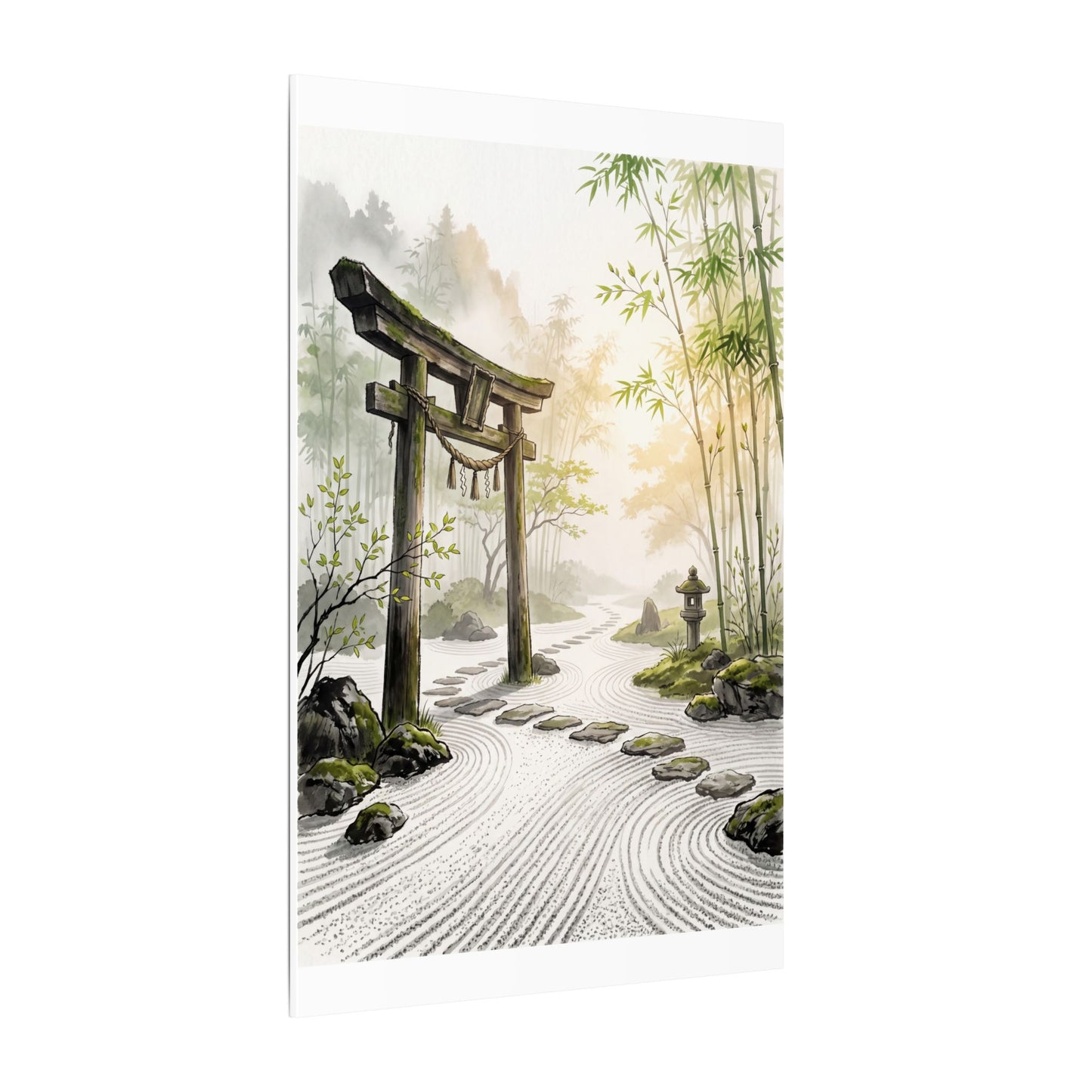 Peaceful Torii Gate Canvas Art - Karesansui Zen