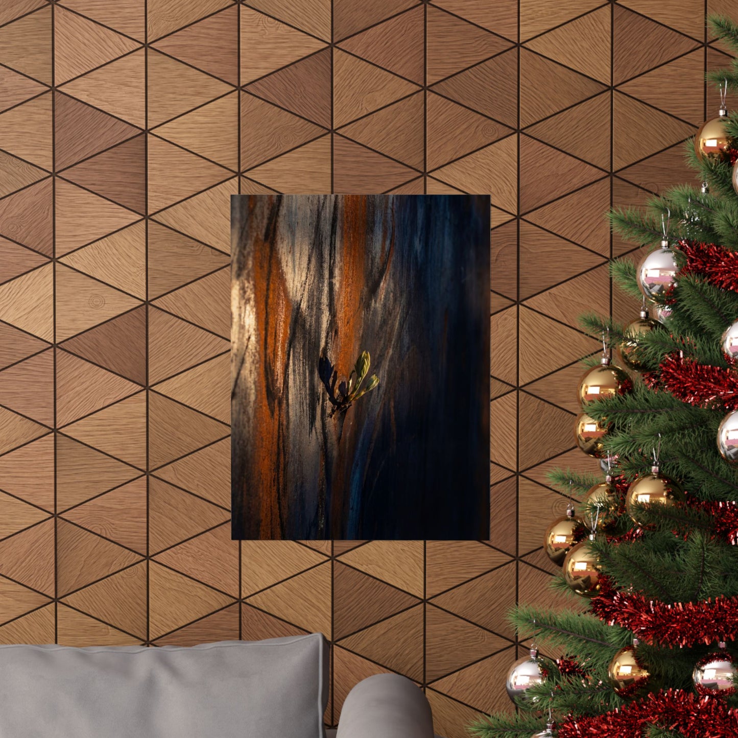 Rust Patina Spring Wall Art Print | Dark Japandi Sophisticated Design