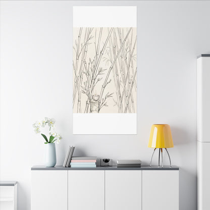 Candlelight Bamboo Grove Canvas Art - Japandi Fukinsei