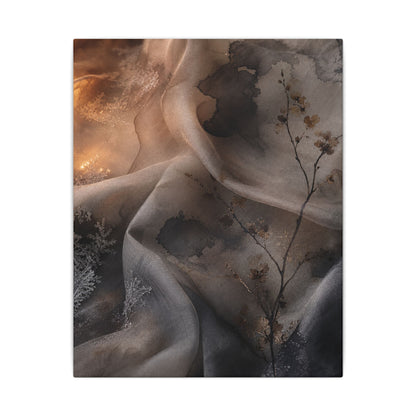 Japandi Silk Drape in Candlelight | Watercolor Canvas Art