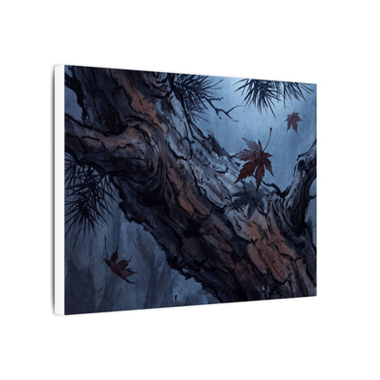 Atmospheric Pine Tree Canvas Art - Shadow Zen Dark Japandi