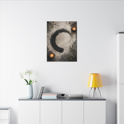 Candlelight Ink Brushstroke Canvas Art - Zen Ma