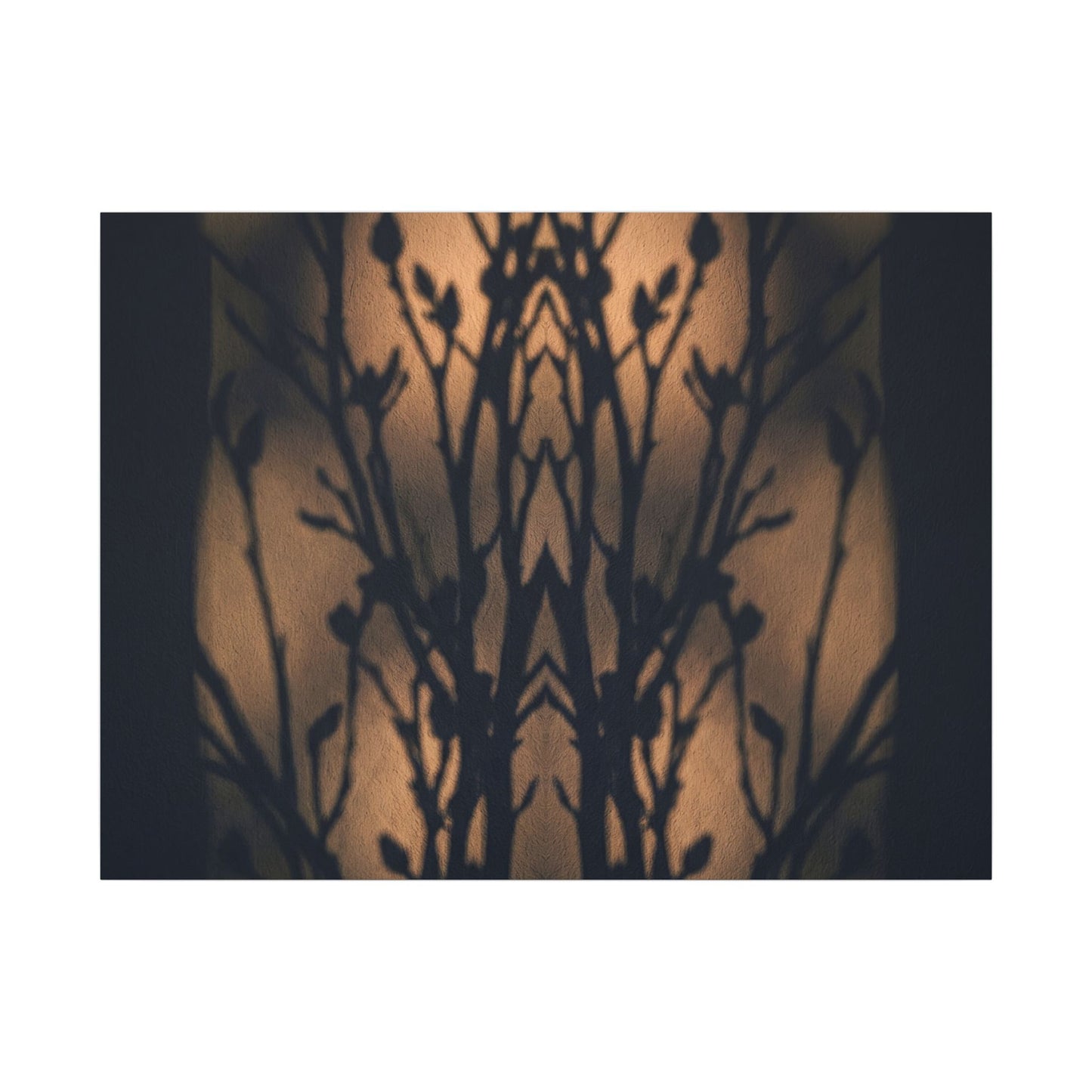 Dark Japandi Shadow Play in Golden Hour | Shadow Zen Canvas Art
