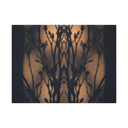 Dark Japandi Shadow Play in Golden Hour | Shadow Zen Canvas Art