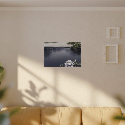 Lotus Flower Karesansui Canvas Art | Tranquil Zen Art