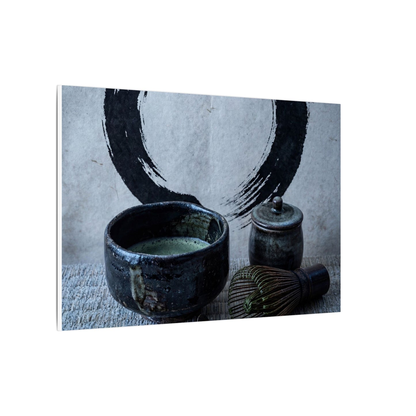 Tea Ceremony Canvas Art | Winter Zen Enso Art