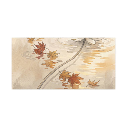 Lotus Flower Canvas Art | Autumn Japandi Minimal Line Art