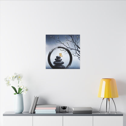 River Stones Spring Canvas Art | Zen Peaceful Design