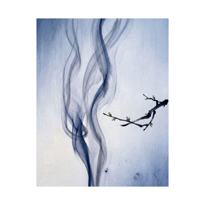 Datsuzoku Incense Smoke Wall Art Print - Zen Sumi E
