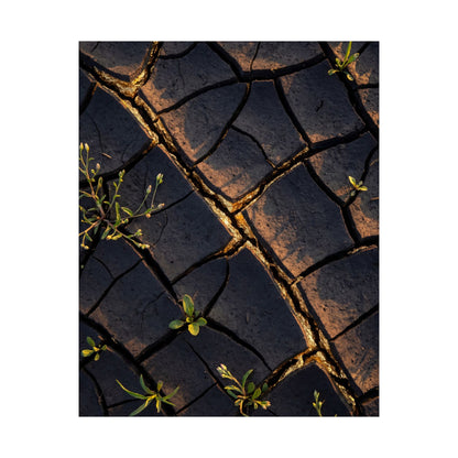Cracked Earth Gold Vein Wall Art Print | Philosophical Kintsugi Art