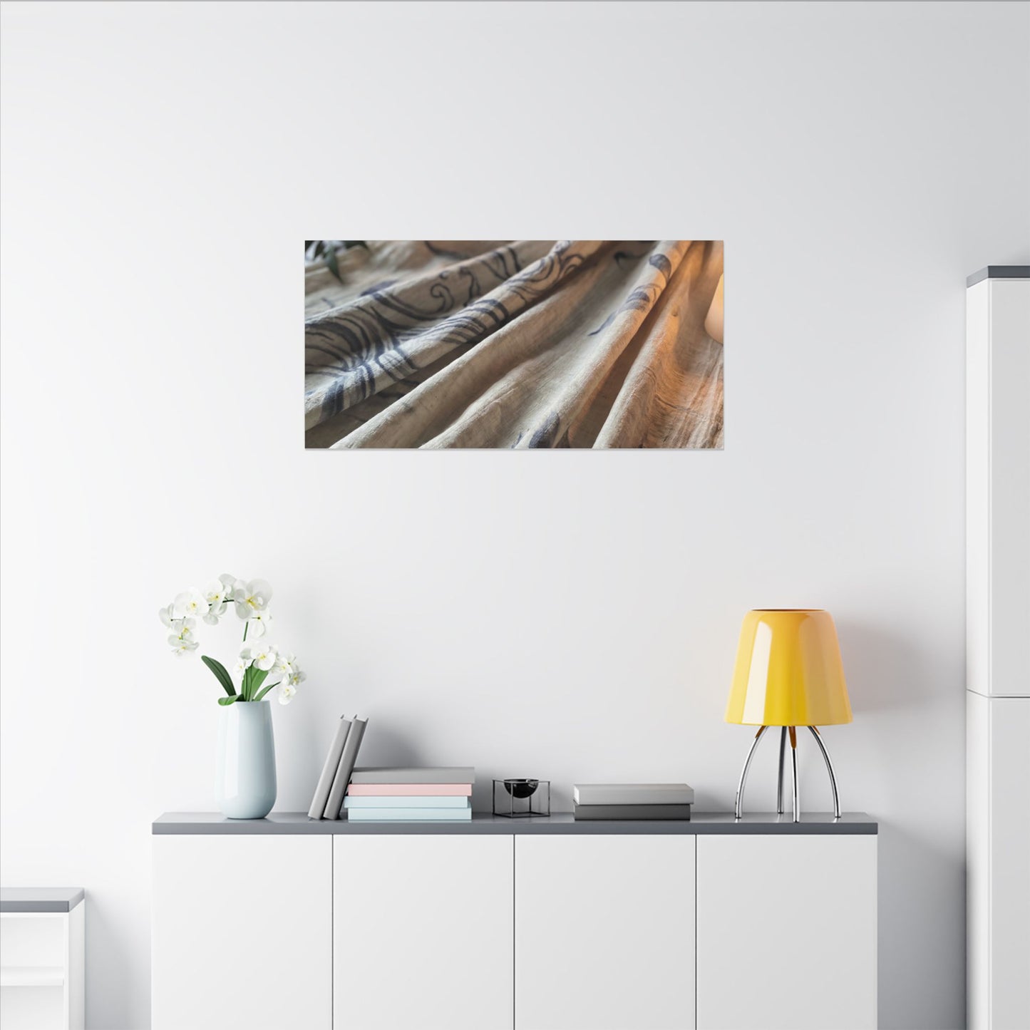 Fukinsei Silk Drape Canvas Art - Japandi Japanese Pattern
