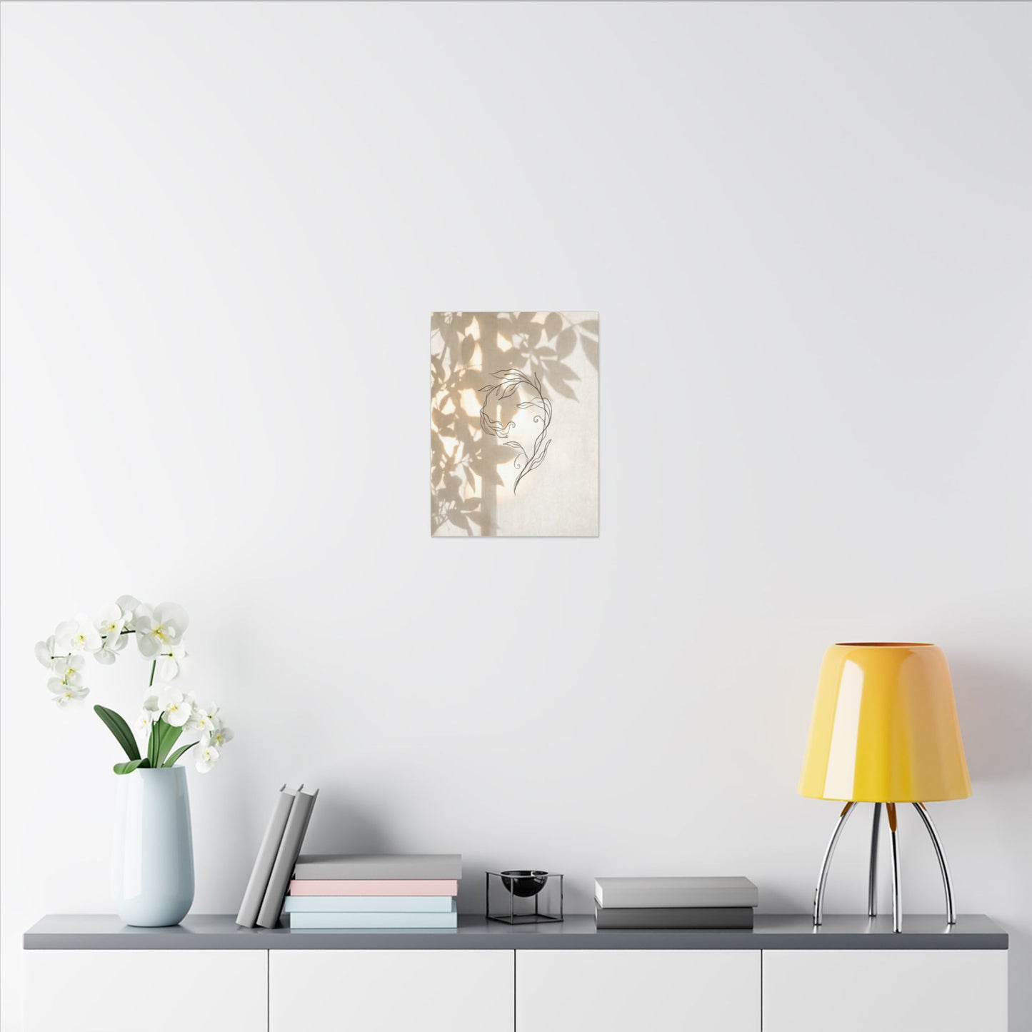 Warm Shoji Screen Canvas Art - Minimal Line Japandi