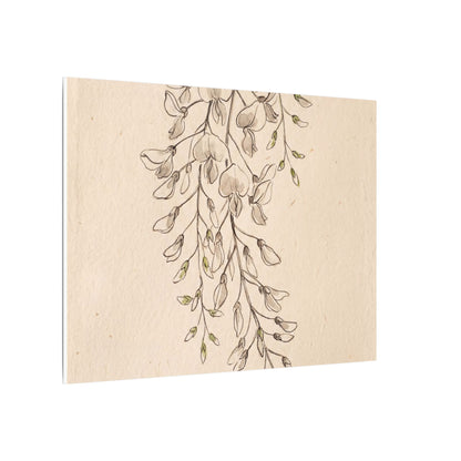 Japandi Wisteria in Golden Hour | Minimal Line Canvas Art